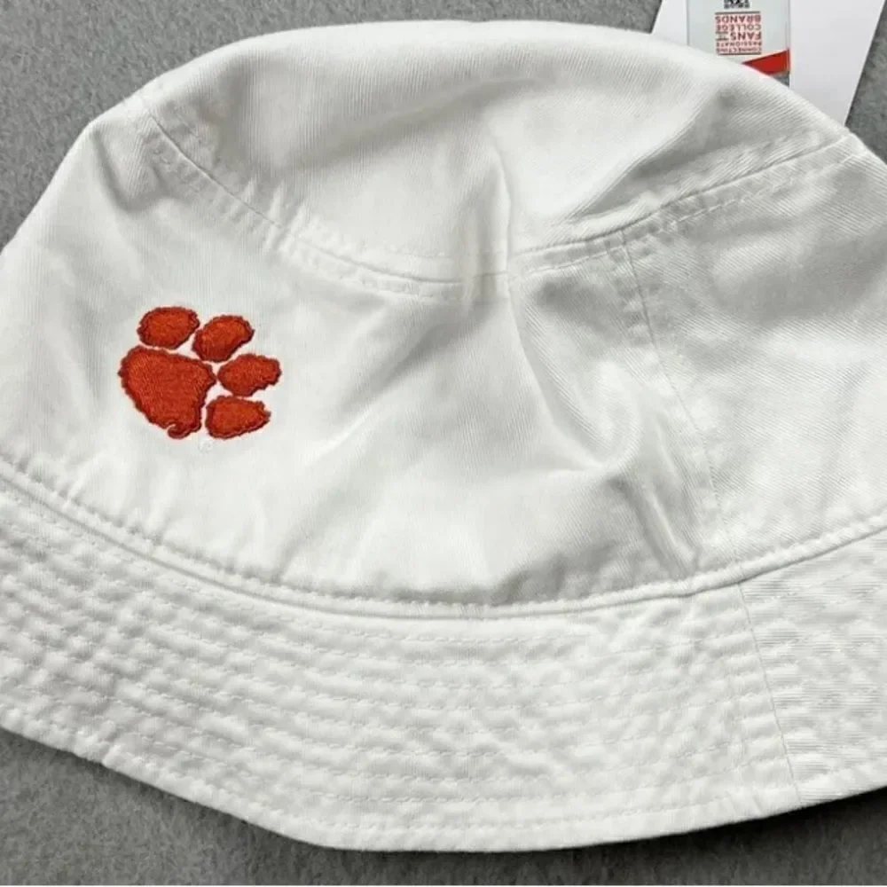 Nike New Clemson Tigers NCAA Bucket Fishing crushable Hat White Size S/M NWT!